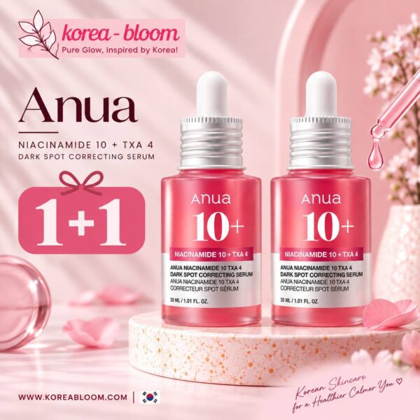Anua Niacinamide 10% + TXA 4% – سيروم لتوحيد لون البشرة اكتشفي Anua Niacinamide 10% + TXA 4% Serum، سيروم كوري مصمم للعناية بالبشرة التي تعاني من مظهر البقع الداكنة وعدم توحد لون البشرة تجمع تركيبته بين النياسيناميد بتركيز 10% وحمض الترانيكساميك (TXA) بتركيز 4% للمساعدة على الحصول على بشرة أكثر إشراقًا وتجانسًا